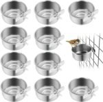 12 Pcs 10 oz Stainless Steel Bird Feeding Dish Cups Bird Feeder with Clamp Parrot Food Cups for Budgies Parakeet Cockatiel Small Animal for Cage Pet Water Cage Bowls - Image 2