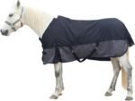 1200 Denier Rip-Stop Turnout Rain Sheet Lightweight Waterproof Breathable Horse Blanket (No Fill) BlackGrey 72" - Image 2