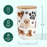 Greenline Goods Premium Dog Treat Ceramic Canister Set – Golden Retriever Airtight Canister for Fresh Treats, Ceramic Jar & Containers with Lids, Farmhouse Canisters, Ideal Kitchen Canisters - Image 3