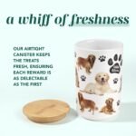 Greenline Goods Premium Dog Treat Ceramic Canister Set – Golden Retriever Airtight Canister for Fresh Treats, Ceramic Jar & Containers with Lids, Farmhouse Canisters, Ideal Kitchen Canisters - Image 4