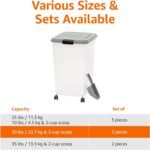 Amazon Basics Airtight Dog Food Storage Container with Scoop and Wheels, 69 QT, Gray - Image 5