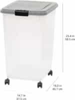 Amazon Basics Airtight Dog Food Storage Container with Scoop and Wheels, 69 QT, Gray - Image 13