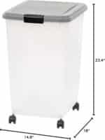 Amazon Basics Airtight Dog Food Storage Container with Scoop and Wheels, 69 QT, Gray - Image 14