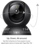 Tapo TP-Link 2K Pan/Tilt Indoor Security Camera for Baby Monitor, Pet Camera, Motion Detection & Tracking, 2-Way Audio, Cloud & SD Card Storage, Works w/Alexa & Google Home, Black, C211(2-Pack) - Image 5