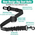 COOYOO Dog Seat Belt,3 Piece Set Retractable Dog Car Harness Adjustable Dog Seat Belt for Vehicle Nylon Pet Safety Seat Belts Heavy Duty & Elastic - Image 4