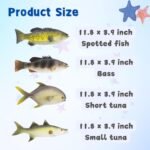 ZENFUN Set of 4 Fake Fish Artificial Fish Models, 11 in Rubber Fish Plastic Lifelike Sea Fish Set, Pretend Realistic Fake Fishes for Photography Props, Party Display, Kitchen Decor - Image 3