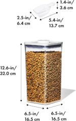 OXO Good Grips Pet POP Container – 6.0 Qt/5.7 L with Half Scoop |Ideal for up to 6.5lbs of Dog Food or 4.5lbs of Cat Food | Airtight Dog and Cat Food Storage Container | BPA Free, Clear - Image 3