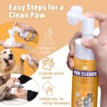 Paw Cleaner for Dogs and Cats,Magic Foam - Clean Paws No-Rinse Foaming Cleanser-Dry Shampoo, Foot Cleaner Brush - with Rose Extract, Odor Control Wash - Good for Puppy - Image 4