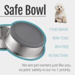 PEGGY11 Stainless Steel Metal Dog Bowls, Nonslip Rubber Bottom, Dishwasher Safe, Easy to Clean - 2 Pack, Each Holds 3.8 US Cup - Image 3