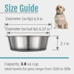 PEGGY11 Stainless Steel Metal Dog Bowls, Nonslip Rubber Bottom, Dishwasher Safe, Easy to Clean - 2 Pack, Each Holds 3.8 US Cup - Image 6