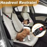 3 Piece Dog Car Seat Belt Set - Retractable Adjustable Pet Seatbelts for Vehicle Headrests - Heavy Duty, Elastic & Durable Car Harness for Dogs - Image 3