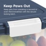 IRIS USA Airtight Dog Food Storage Container, Up to 38 lbs, Attachable Wheels, For Dog Cat Bird and Other Pet Food Storage Bin, Keep Fresh, Easy Mobility, BPA Free, Navy/Pearl - Image 7