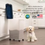 IRIS USA Airtight Dog Food Storage Container, Up to 38 lbs, Attachable Wheels, For Dog Cat Bird and Other Pet Food Storage Bin, Keep Fresh, Easy Mobility, BPA Free, Navy/Pearl - Image 8