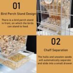 Parrot Automatic Feeder No Mess Bird Feeder Food Container Feeding Station Foraging Cage Accessories Acrylic Suitable for Parrot Cockatoo Canary Love Bird (Transparent) - Image 5