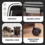 IRIS USA WeatherPro Airtight Dog Food Storage Container, Up to 42 lbs, Attachable Wheels, For Dog Cat Bird and Other Pet Food Storage Bin, Keep Fresh, Easy Mobility, BPA Free, Smoke/Black - Image 5