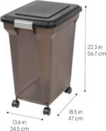 IRIS USA WeatherPro Airtight Dog Food Storage Container, Up to 42 lbs, Attachable Wheels, For Dog Cat Bird and Other Pet Food Storage Bin, Keep Fresh, Easy Mobility, BPA Free, Smoke/Black - Image 6