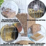 Hamiledyi No Mess Bird Cage Feeder Automatic Parrot Seed Feeders with Perch Acrylic Transparent Seed Food Container Cage Accessories for Small and Medium Parakeets Lovebirds - Image 4
