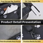 SWIHELP Dog Car Seat Puppy Portable Pet Booster Car Seat with Clip-On Safety Leash and PVC Support Pipe, Anti-Collapse,Perfect for Small Pets - Image 6