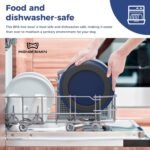 Dog Bowl, Stainless Steel Dog Food and Water Bowl with Non Slip Quiet Bottom, Easy to Clean, Dishwasher Safe, 40oz, Blue - Image 4