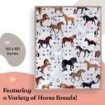 Horse Blanket for Girls - Ideal Horse Gifts for Girls - Soft & Cozy 50x60 inch Horse Throw Blanket, Loved by Kids and Granddaughters - Equestrian Gifts & Horse Gifts for Women - Image 6