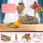 KATUMO Conure Toys, Bird Grass Swing Mat Parrot Climbing Hammock with Colorful Toys for Parakeet, Cockatiel, Sun Conure, Lovebird, Budgie, Small Birds - Image 3