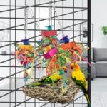 KATUMO Conure Toys, Bird Grass Swing Mat Parrot Climbing Hammock with Colorful Toys for Parakeet, Cockatiel, Sun Conure, Lovebird, Budgie, Small Birds - Image 5