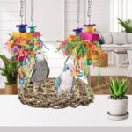 KATUMO Conure Toys, Bird Grass Swing Mat Parrot Climbing Hammock with Colorful Toys for Parakeet, Cockatiel, Sun Conure, Lovebird, Budgie, Small Birds - Image 7