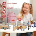 Horse Stable Playset, Horse Toys Set for Girls and Boys with Rider, Farm Animal Figurines Barn Toys, Pretend Play Toys for Kids 3-5 6 7 8-10 Birthday Gifts - Image 5
