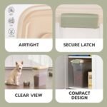 IRIS USA WeatherPro Airtight Dog Food Storage Container, Up to 13 lbs, for Dog Cat Bird and Other Pet Food Storage Bin, Pet Supplies, Keep Fresh, BPA Free, Clear/Almond - Image 5