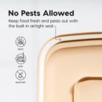IRIS USA WeatherPro Airtight Dog Food Storage Container, Up to 13 lbs, for Dog Cat Bird and Other Pet Food Storage Bin, Pet Supplies, Keep Fresh, BPA Free, Clear/Almond - Image 8