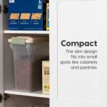 IRIS USA WeatherPro Airtight Dog Food Storage Container, Up to 13 lbs, for Dog Cat Bird and Other Pet Food Storage Bin, Pet Supplies, Keep Fresh, BPA Free, Clear/Almond - Image 10