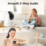 2K Home Security Cameras-2.4Ghz WiFi Indoor Camera with 360° Motion Detection for Pets/Nanny/Baby/Dog, 2 Way Audio, 24/7 SD Card Storage, Cloud Storage, Works with Alexa & Google Home, D1 4P - Image 7