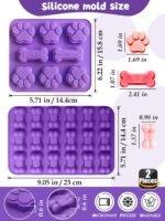 Homemade Dog Treat Molds Silicone,Dog Treat Cookie Cutters,Including 2 Doggy Treat Mold,5+12 Cookie Cutters and, 4 Dog Treat Recipes Card, 50 Dog Treat Bags & 50 Gold Twist Tie - Image 3