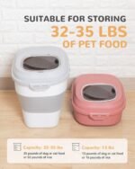 30-35 Lbs Dog Food Storage Container Collapsible Dog Food Container with Airtight Lids, Wheels, Scoop and 2pcs Food Storage Containers, Large Pet food storage for Dog, Cat - Image 5