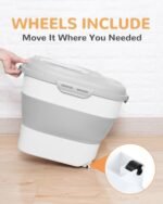 30-35 Lbs Dog Food Storage Container Collapsible Dog Food Container with Airtight Lids, Wheels, Scoop and 2pcs Food Storage Containers, Large Pet food storage for Dog, Cat - Image 7