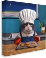 Stupell Industries Fresh Baked Fish Cookies Cat Chef Astrological Symbol Canvas Wall Art, Design By Lucia Heffernan - Image 3