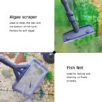 AQUANEAT Fish Tank Cleaning Tools, 6 in 1 Aquarium Cleaning Tools, Including Algae Scraper, Sponge Pad, Fish Net, Gravel Rake and Cleaning Brush - Image 4