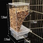 Hamiledyi No Mess Bird Cage Feeder 2Pack Automatic Parrot Seed Feeders with Perch Acrylic Transparent Seed Food Container Cage Accessories for Small and Medium Lovebirds Parakeets - Image 7