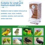 Hamiledyi No Mess Bird Cage Feeder 2Pack Automatic Parrot Seed Feeders with Perch Acrylic Transparent Seed Food Container Cage Accessories for Small and Medium Lovebirds Parakeets - Image 8