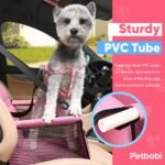 Petbobi Pet Reinforce Car Booster Seat for Dog Cat Portable and Breathable Bag with Seat Belt Dog Carrier Safety Stable for Travel Look Out,with Clip on Leash with PVC Tube, Pink - Image 4