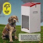 Galvanized Automatic Dog Feeder Large Breed Dog Food Dispenser for Large Dogs, 25lbs Outdoor Pets Feeder Gravity Food Feeder - Image 9