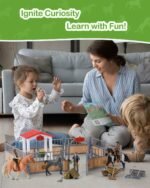 Horse Stable Playset, Horse Gifts for Girls and Boys with 3 Horses and 2 Riders, Horse Toys Set Farm Animals Toys for Kids 3 4 5 6 7 8+ (Horse Playset 1) - Image 5