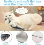 Electric Floppy Fish Cat Toy, Moving Cat Kicker Fish Toy, 11" Realistic Flopping Fish Dog Toy, Plush Interactive Cat Toy for Indoor Cats, Wiggle Fish Catnip Toys - Image 5