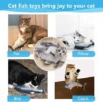 Electric Floppy Fish Cat Toy, Moving Cat Kicker Fish Toy, 11" Realistic Flopping Fish Dog Toy, Plush Interactive Cat Toy for Indoor Cats, Wiggle Fish Catnip Toys - Image 9