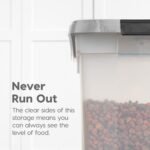 IRIS USA 50 Lbs/65 Qt WeatherPro Airtight Pet Food Storage Container with Removable Casters, Clear/Gray - Image 8