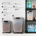 IRIS USA 50 Lbs/65 Qt WeatherPro Airtight Pet Food Storage Container with Removable Casters, Clear/Gray - Image 12