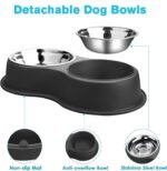 Dog Bowls Double Dog Water and Food Bowls Stainless Steel Bowls with Non-Slip Resin Station, Pet Feeder Bowls for Puppy Medium Dogs Cats - Image 4