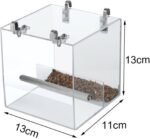 Automatic Bird Feeder No Mess Bird Cage Pet Feeder Seed Food Container for Parakeet Canary Cockatiel Parrot Finch Canary Acrylic (5.1 x 5.1 x 4.3 inch) - Image 8
