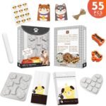 55 Pcs Dog Treat Maker, Make Your Own Dog Treats Kit for Kids, Including 2 Dog Treat Cookie Cutters and Mold, 2 Dog Treat Recipes Book, 24 Dog Treat Bags, etc. - Image 8