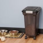 IRIS USA WeatherPro Airtight Dog Food Storage Container, Up to 22 lbs, Attachable Wheels, For Dog Cat Bird and Other Pet Food Storage Bin, Keep Fresh, Easy Mobility, BPA Free, Smoke - Image 6